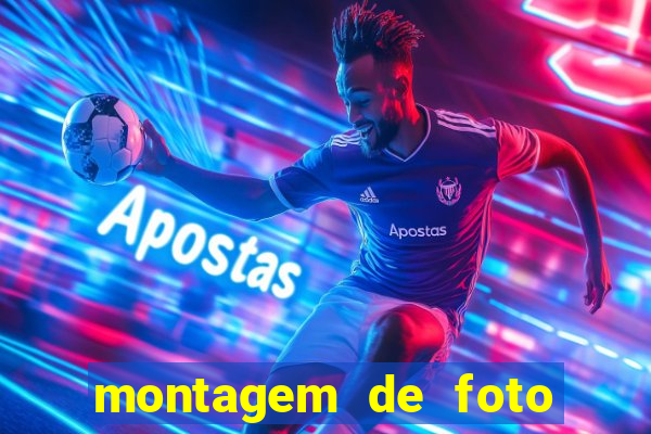 montagem de foto com camisa de time de futebol